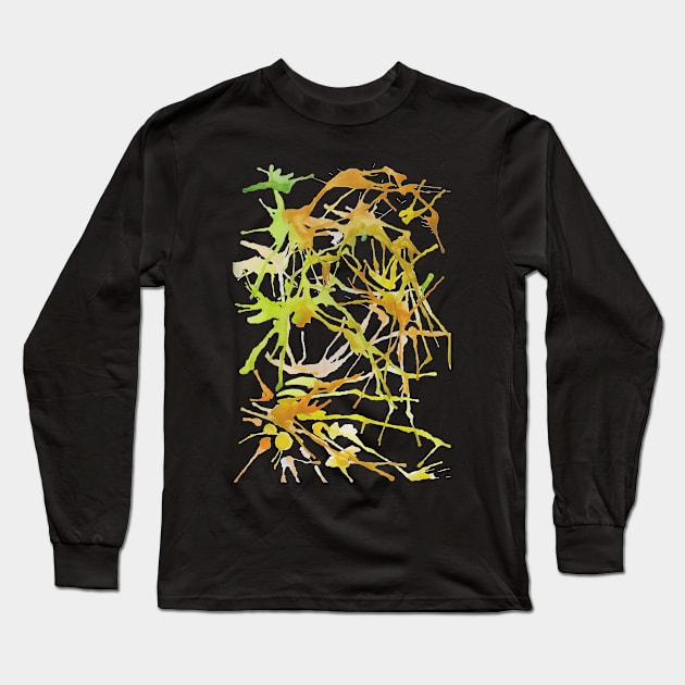 Lime Splash Doodle Long Sleeve T-Shirt by Red Wolf